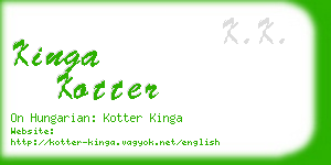 kinga kotter business card